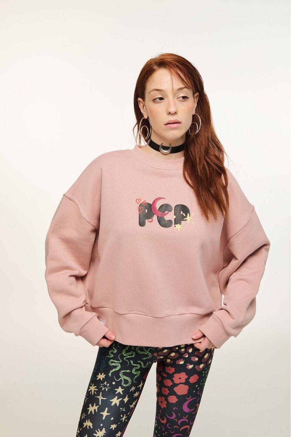 Woman Crewneck With Transfer Print - Marni Pink