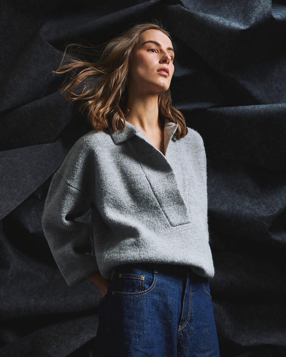 Smoking Flat Knit Sweater Grey