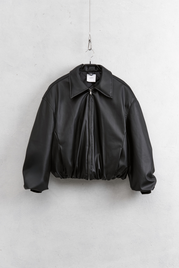 Vegan Leather Bomber Black