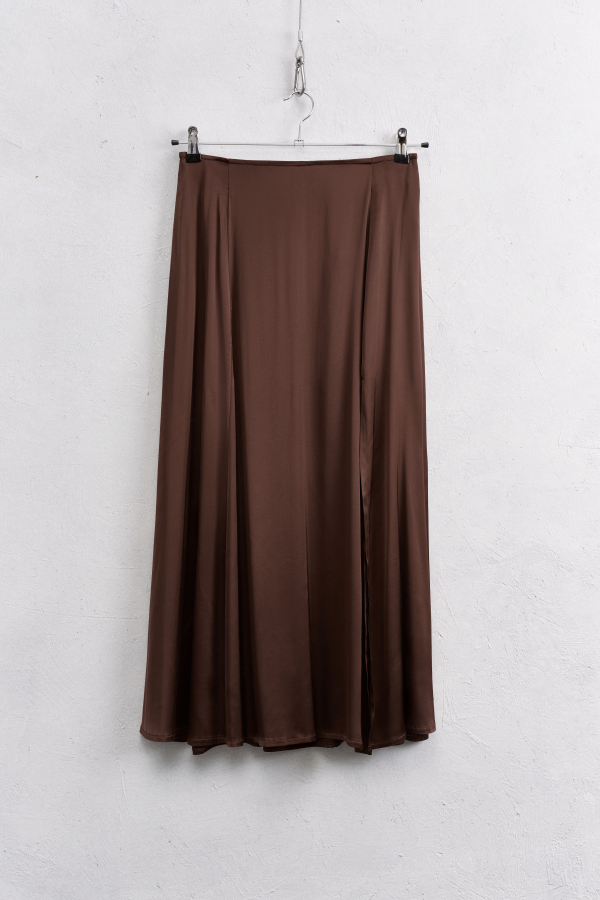 Satin Skirt Brown