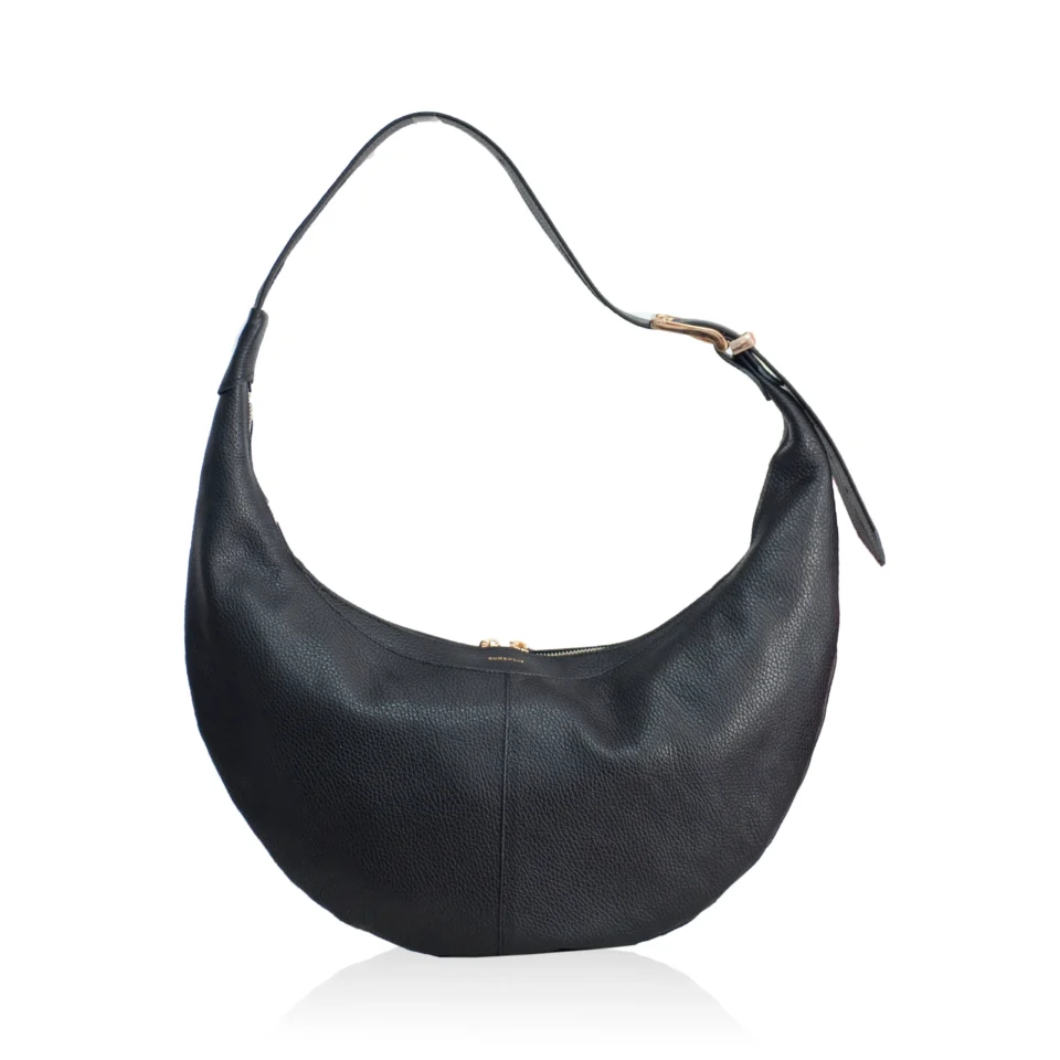 Ariana Leather Shoulder Bag - Black