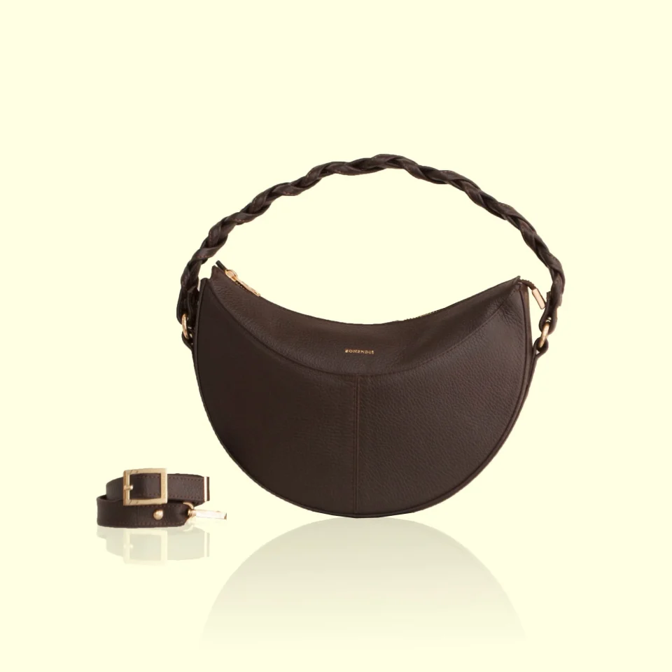 Sophie Leather Shoulder Bag - Dark Brown