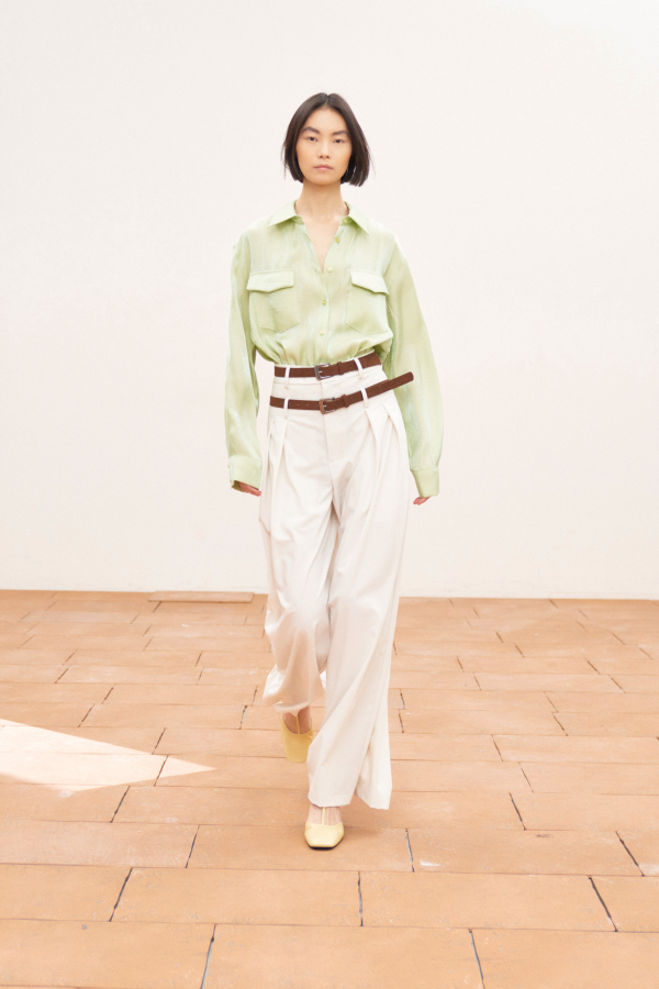 High Waisted Pants Off White