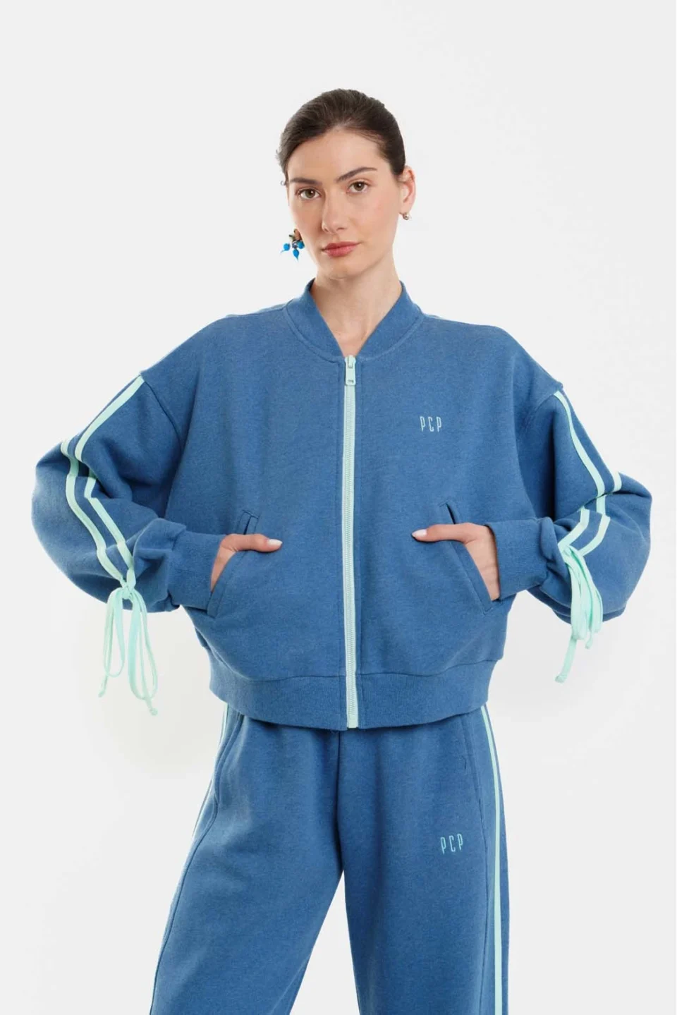 Woman Jacket with zip and embroidery - Bonny Vienna