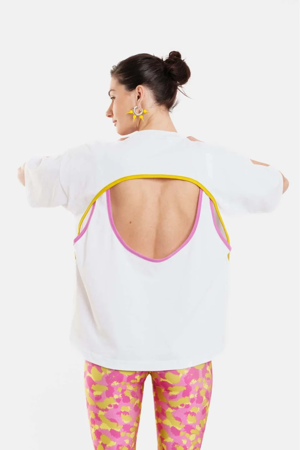 Woman Short Sleeve T-Shirt with embroidery - Aria White