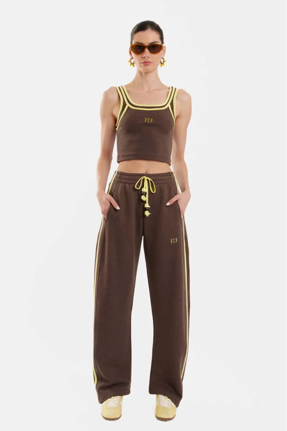 Woman Trousers with embroidery - Bonny Brown