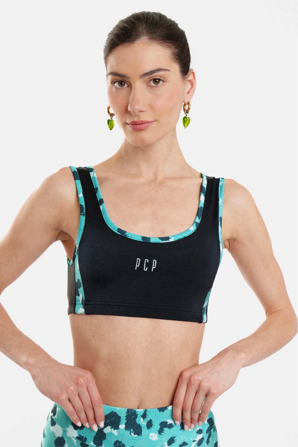 Woman Crop Top With Embroidery - Nadia Petrol