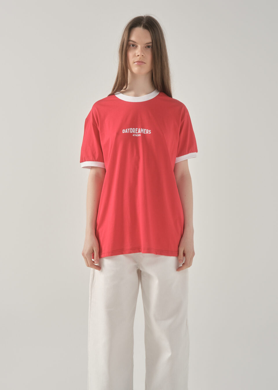 Athens Ringer Tee Red