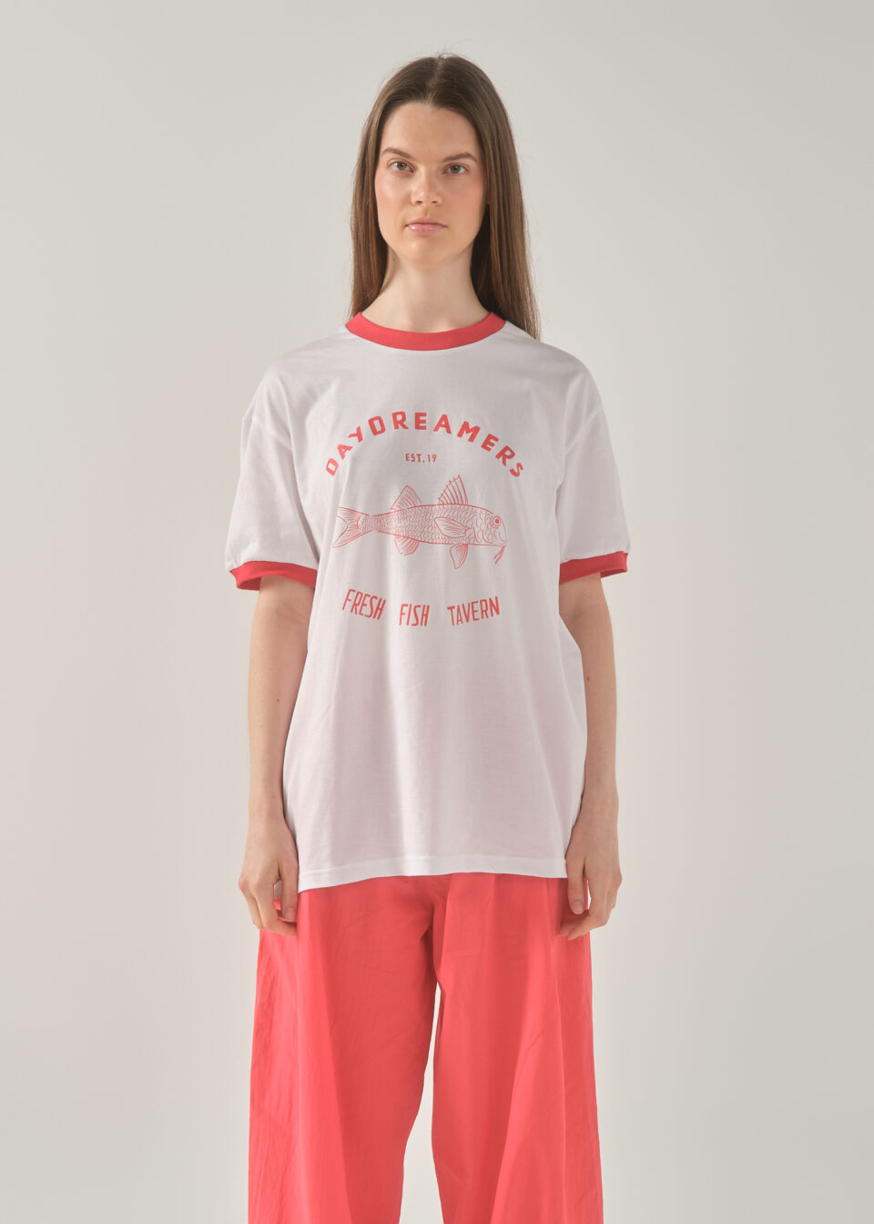 Fish Tavern Ringer Tee White