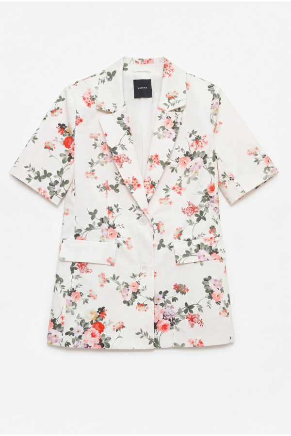 Short Sleeve Blazer Floral