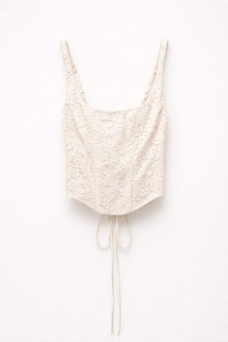 Lace Top Beige