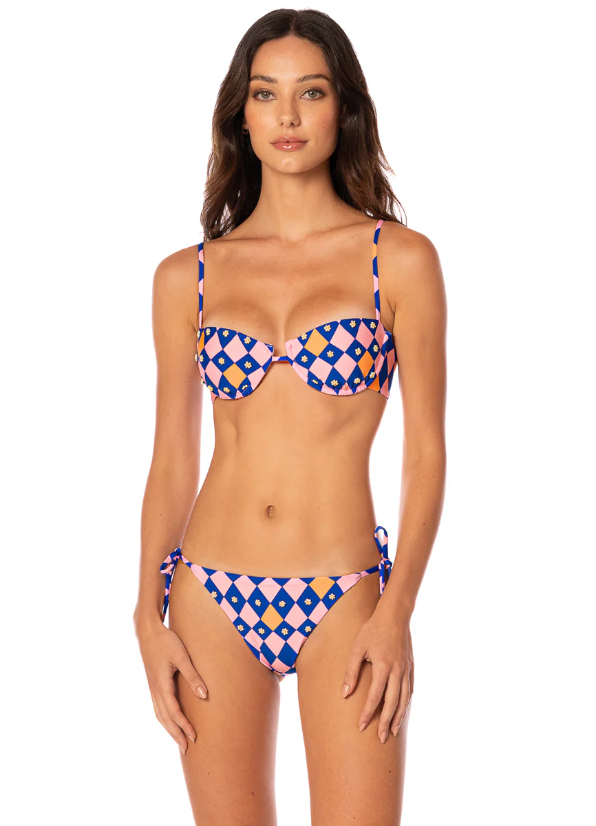 Like A Diamond Amatista Unmolded Underwire Bikini Top & Low Rise Tie Side Bikini Bottom