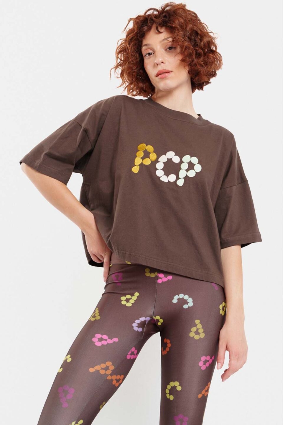 Woman Crop Top With Print - Dots