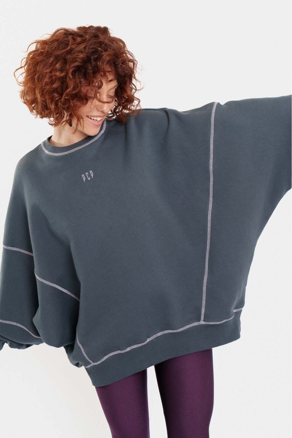 Woman Crewneck With Embroidery – Mira Grey