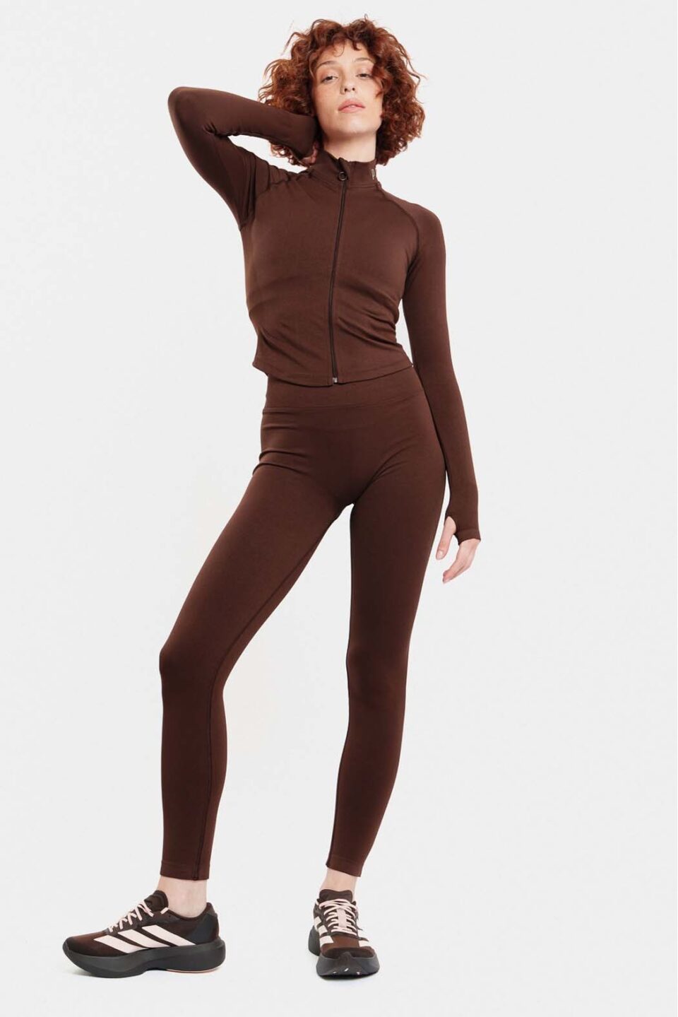 Woman Zip Jacket - Seamless Brown