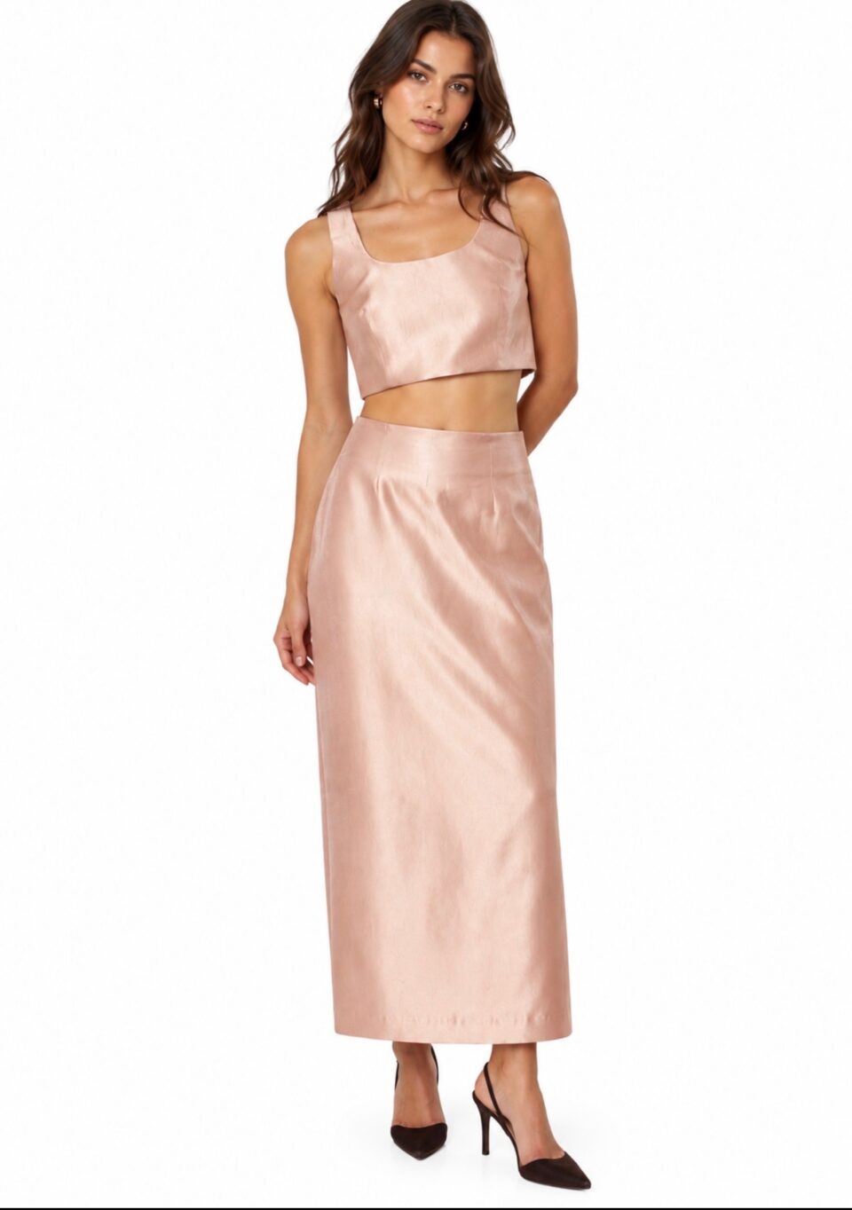 Nude Aura Straight Skirt